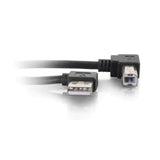 C2G 9.8ft (3m) USB 2.0 Right Angle A/B Cable - Black