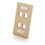 C2G Four Port Keystone Single Gang Wall Plate - Ivory