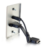 C2G HDMI® and 3.5mm Audio Pass Through Single Gang Wall Plate - Brushed Aluminum
