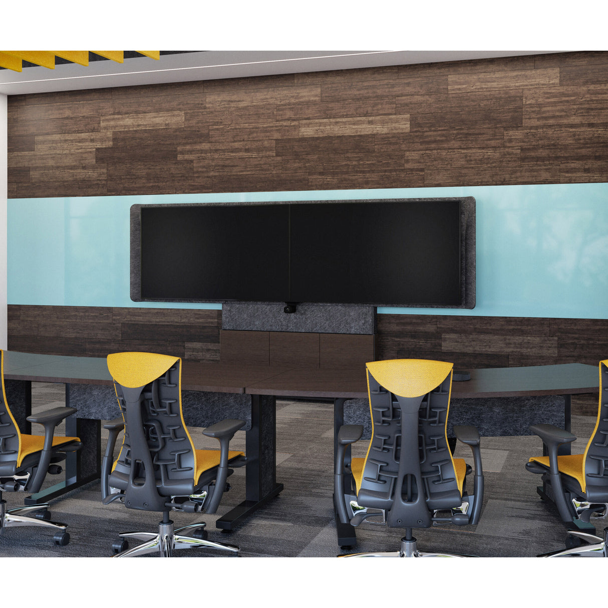 Middle Atlantic ForumTM Floor-to-Wall Mounted 66" (3 Bay) Display Stand for (2) 66" to 75" Displays, Dark Finish