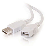 C2G 9.8ft (3m) USB 2.0 A Male to A Female Extension Cable - White