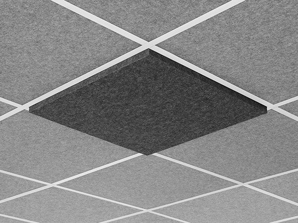Middle Atlantic Nivo Acoustic Ceiling Tile with 6 inch Drop Profile in Charcoal Gray, 6 inch Drop, 15/16" Layin