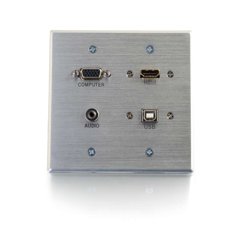 C2G 39703 socket-outlet HDMI + VGA + 3.5mm + USB B Aluminium