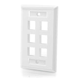 C2G Six Port Keystone Single Gang Wall Plate - White