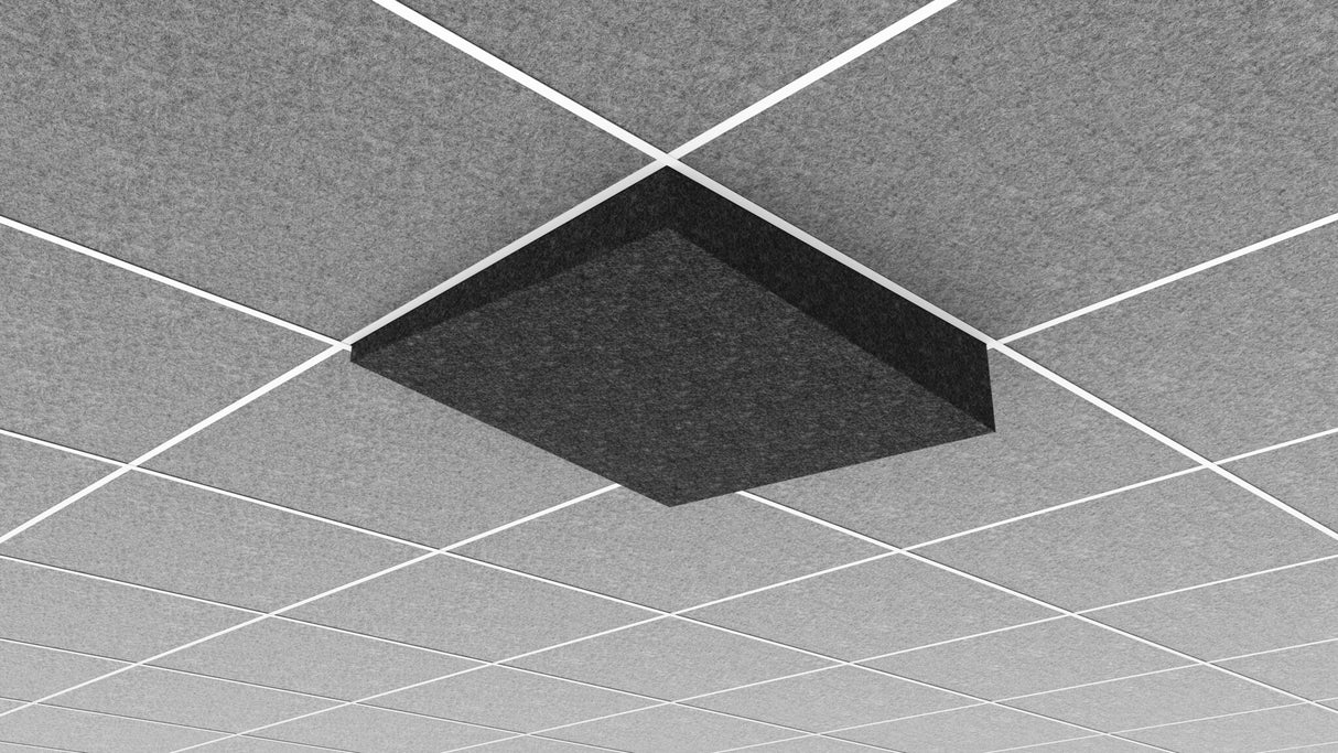 Middle Atlantic Ori Acoustic Ceiling Tile in Silver Gray, Dynamic Slope 1, 9/16" Layin