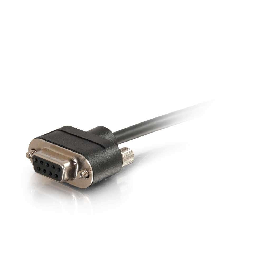 C2G 35ft (10.7m) Serial RS232 DB9 Null Modem Cable with Low Profile Connectors F/F - In-Wall CMG-Rated