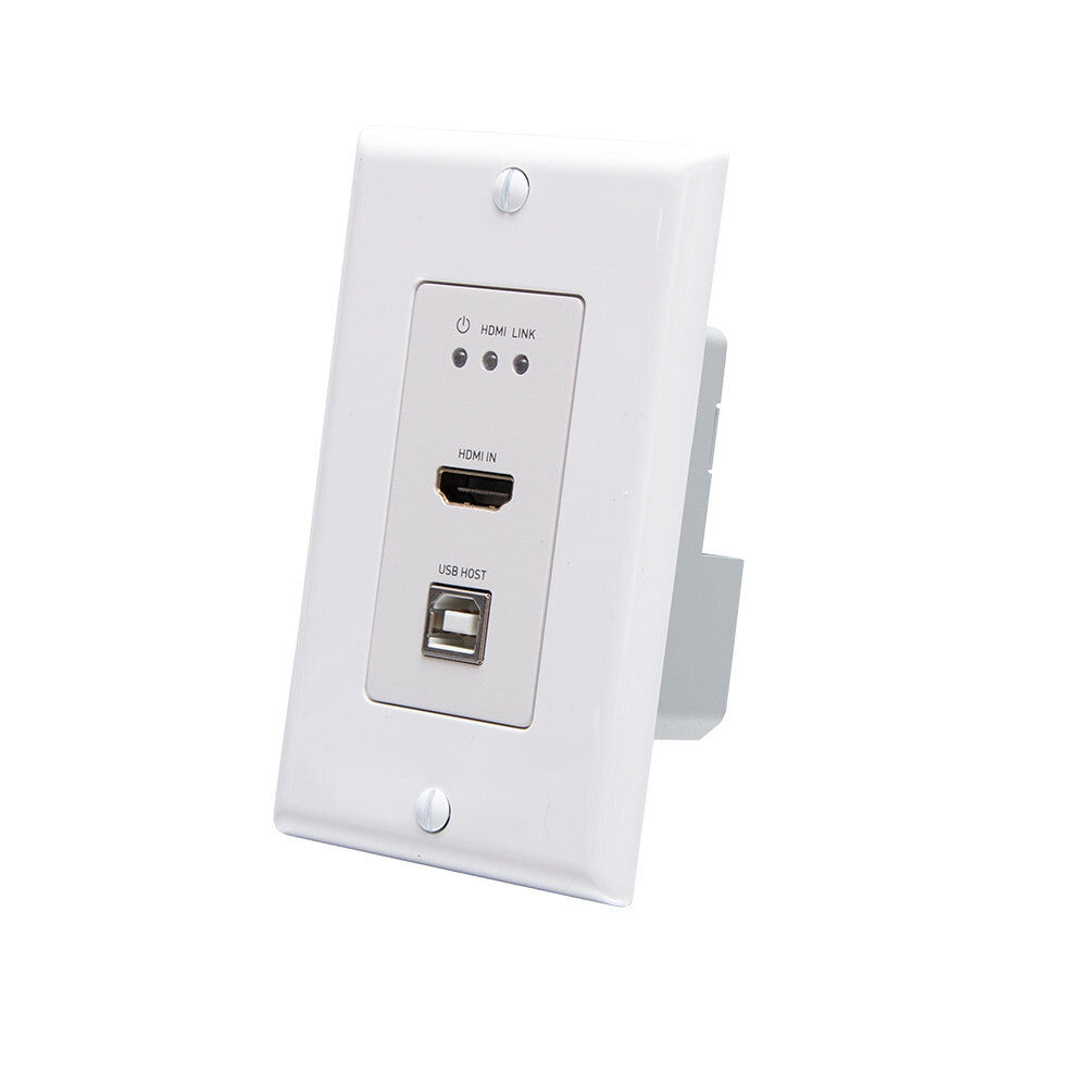 C2G HDMI HDBaseT + USB-B and RS232 over Cat Extender Single Gang Wall Plate Transmitter to Box Receiver - 4K 60Hz