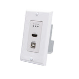 C2G HDMI HDBaseT + USB-B and RS232 over Cat Extender Single Gang Wall Plate Transmitter to Box Receiver - 4K 60Hz