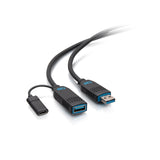 C2G 25ft (7.6m) Performance Series USB-A Male to USB-A Female Active Optical Extension Cable (AOC) - 3.2 Gen 2 (10Gbps) Plenum Rated