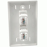 C2G Dual Cat5E RJ45 Configured Wall Plate - White