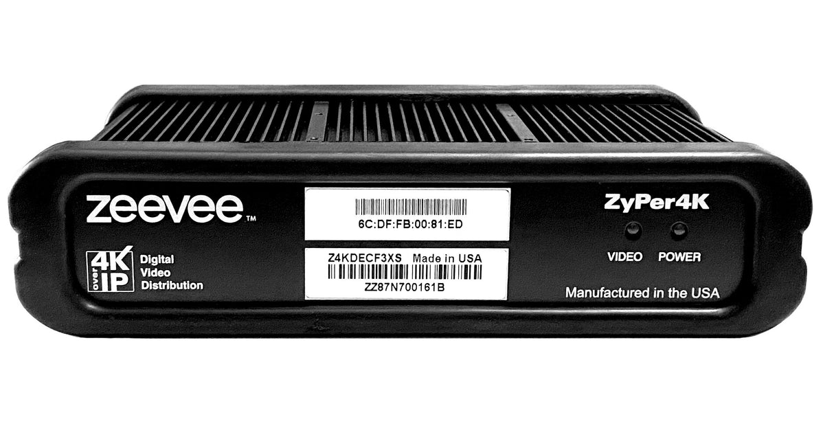 ZeeVee Z4KDECF3XS video decoder 2 channels 4096 x 2160 pixels