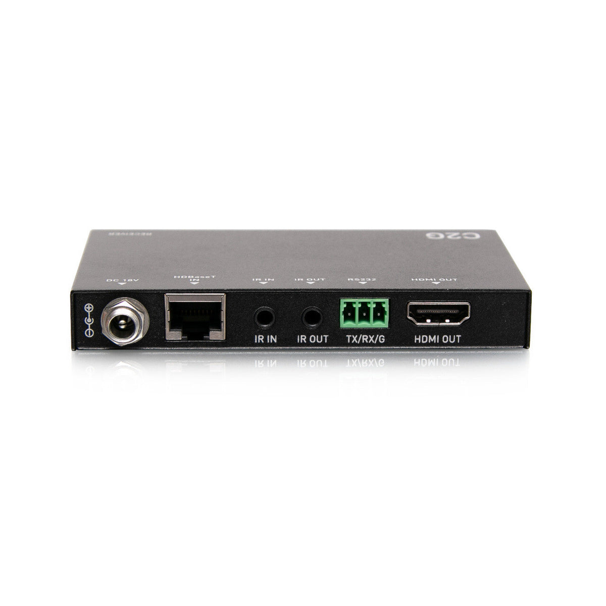 C2G HDMI® HDBaseT + RS232 and IR over Cat Extender Single Gang Wall Plate Transmitter to Ultra-Slim Box Receiver - 4K 60Hz