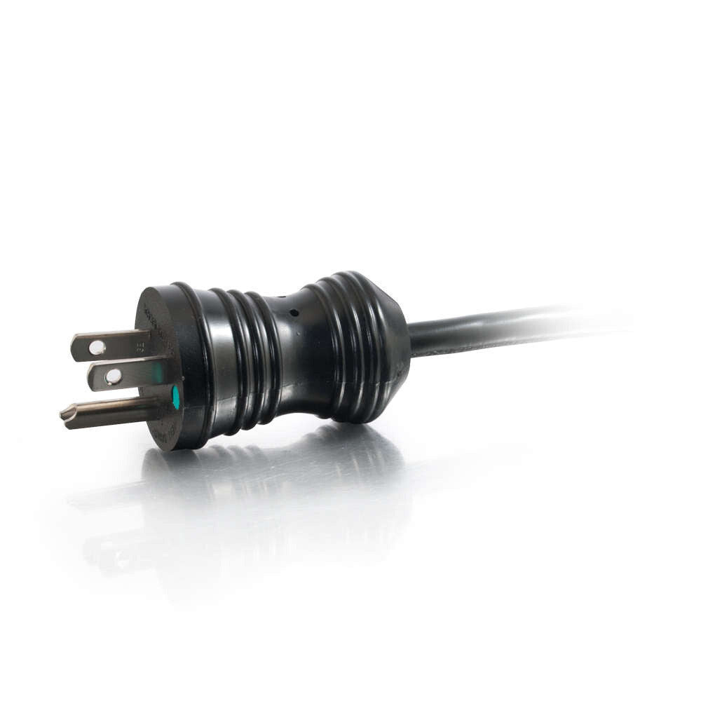 C2G 8ft (2.4m) 18 AWG Coiled Hospital Grade Power Cord (NEMA 5-15P to IEC320C13) - Black
