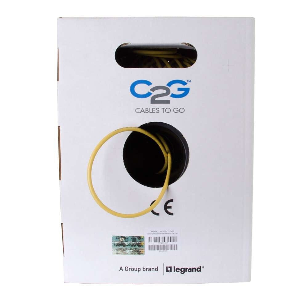 C2G 1000ft (304.8m) Cat5e Bulk Unshielded UTP Ethernet Network Cable with Stranded Conductors - In-Wall CM-Rated - Yellow