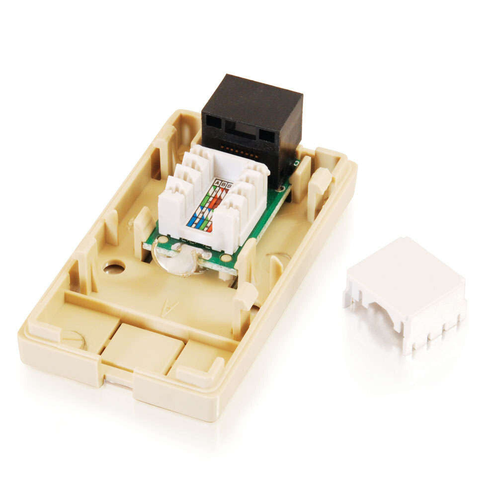 C2G 1-Port Cat5E Surface Mount Box - White