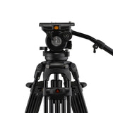 ikan 2-STAGE ALUMINUM FLUID HEAD KIT tripod Digital/film cameras 3 leg(s) Black