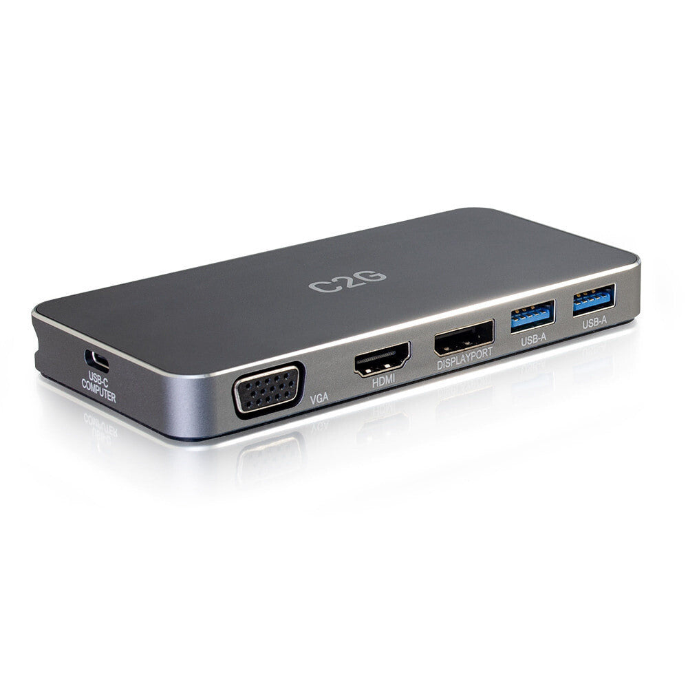 C2G USB-C® 7-in-1 Dual Display MST Docking Station with HDMI®, DisplayPortTM, VGA and Power Delivery