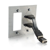 C2G Dual HDMI Pass Through Double Gang Wall Plate with One Decorative Cutout - White