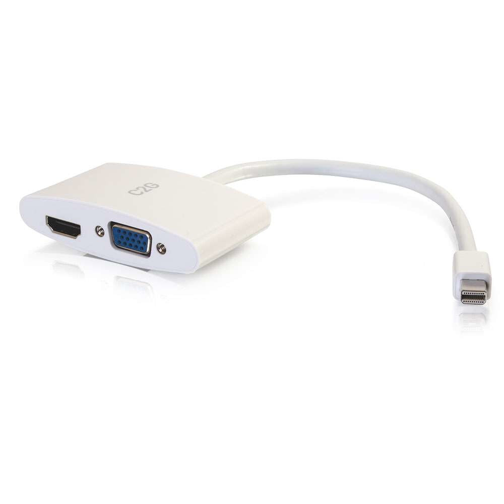 C2G 28272 video cable adapter 0.2 m Mini DisplayPort HDMI + VGA (D-Sub) White