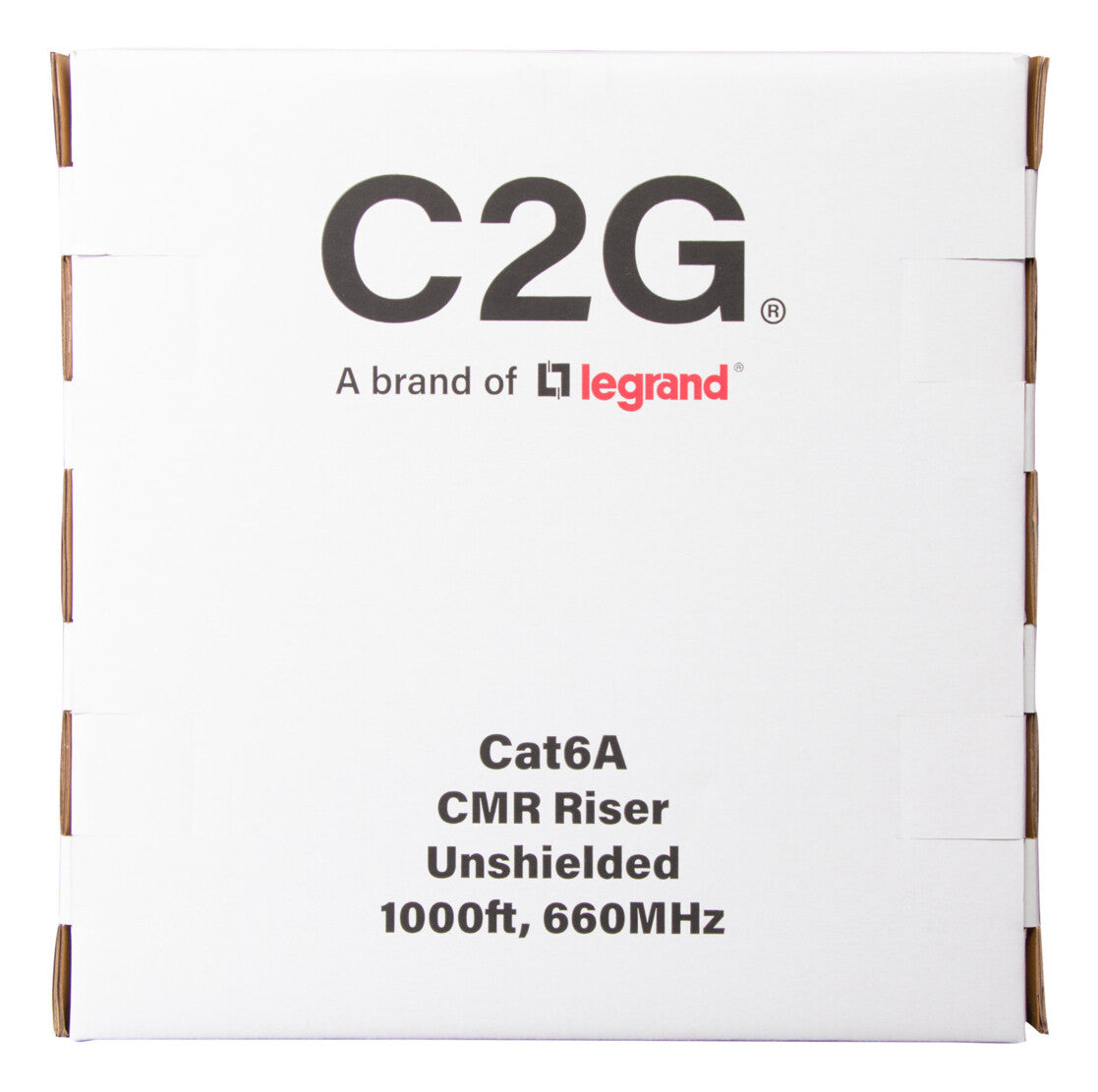 C2G 1000ft (304.8m) TAA-Compliant Cat6a Bulk Unshielded (UTP) Ethernet Network Cable with Solid Conductors-Riser CMR-Rated - Black