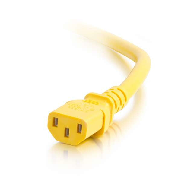 C2G 17568 power cable Yellow 3 m C14 coupler C13 coupler