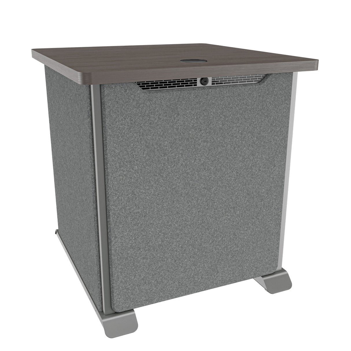 Middle Atlantic Forum ForumTM Side Cart Rack, 12RU, 27" Deep, Wilsonart® Asian Night, Graphite Powdercoat, Charcoal Gray Felt