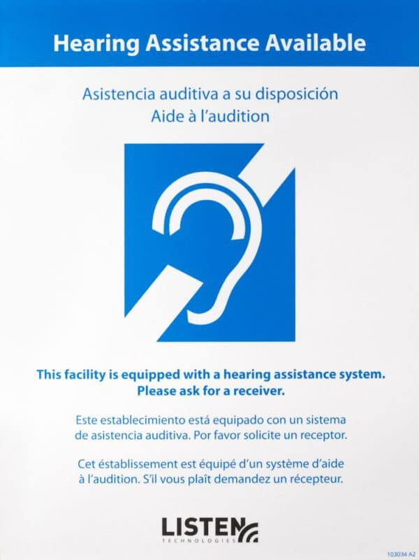 Listen Lab Sign Listen LA-303 self adhesive sign Blue, White – DataVisual Marketing Inc.
