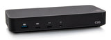 C2G USB-C® 11-in-1 Hybrid DisplayLink and DP Alt Mode Triple 4K Docking Station with HDMI®, DisplayPortTM, Ethernet, USB, 3.5mm Audio and Power Delivery up to 100W