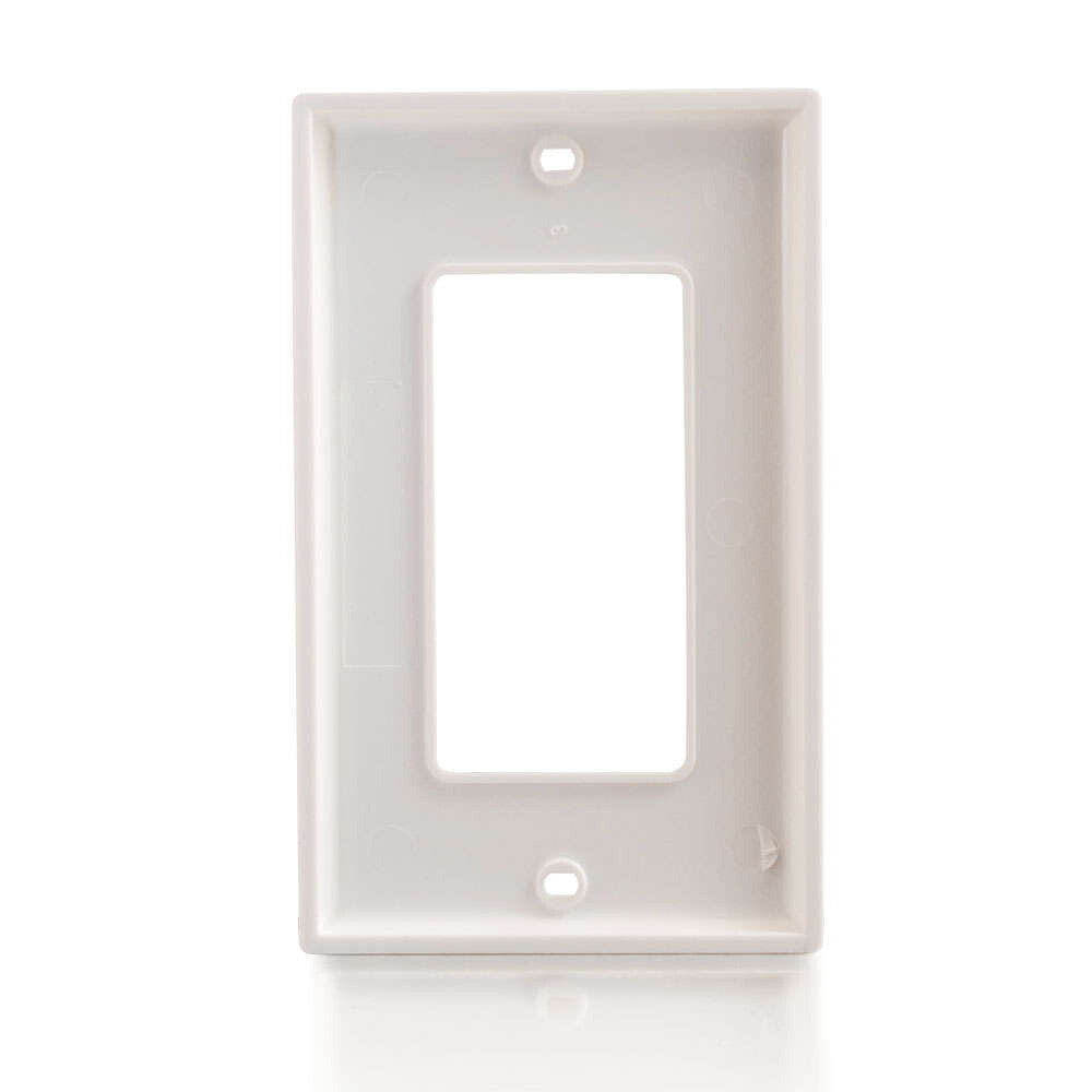 C2G Decorative One Cutout Single Gang Wall Plate - White