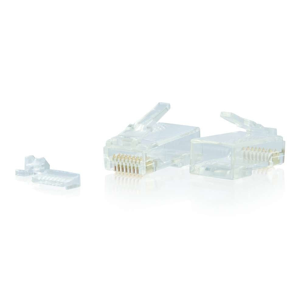 C2G RJ45 Cat6 Modular Plug for Round Solid/Stranded Cable Multipack (50 pack)