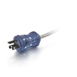 C2G 10ft (3m) 16 AWG Hospital Grade Power Cord (NEMA 5-15P to IEC320C13R) - Gray with Clear Connectors