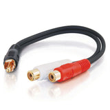 C2G 0.5ft (0.15m) Value SeriesTM One RCA Mono Male to Two RCA Stereo Female Y-Cable