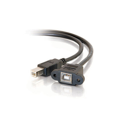 C2G 1.5ft USB 2.0 B Female to B Male Panel Mount Cable USB cable 0.45 m USB B Black