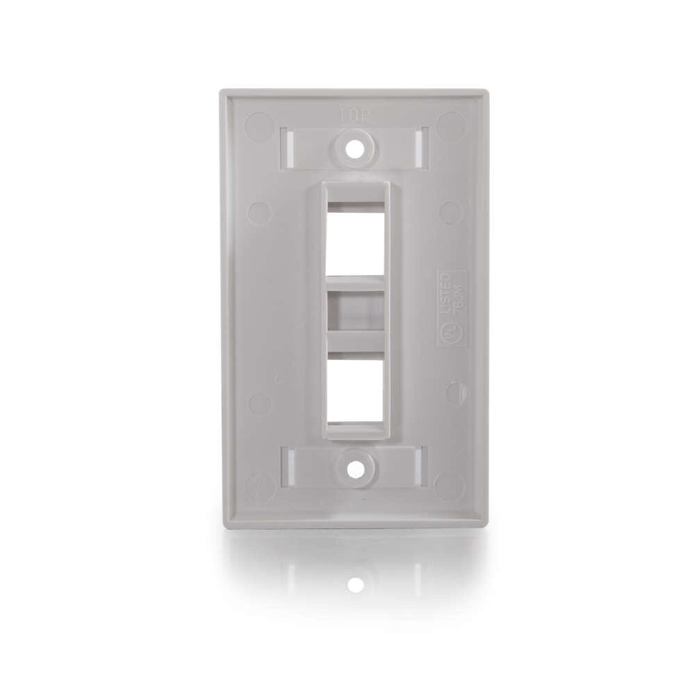 C2G Two Port Keystone Single Gang Wall Plate - White