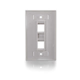 C2G Two Port Keystone Single Gang Wall Plate - Stainless Steel