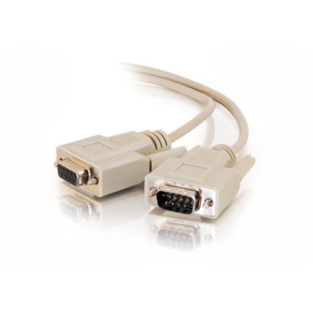 C2G 10ft (3m) DB9 M/F Serial RS232 Extension Cable - Beige