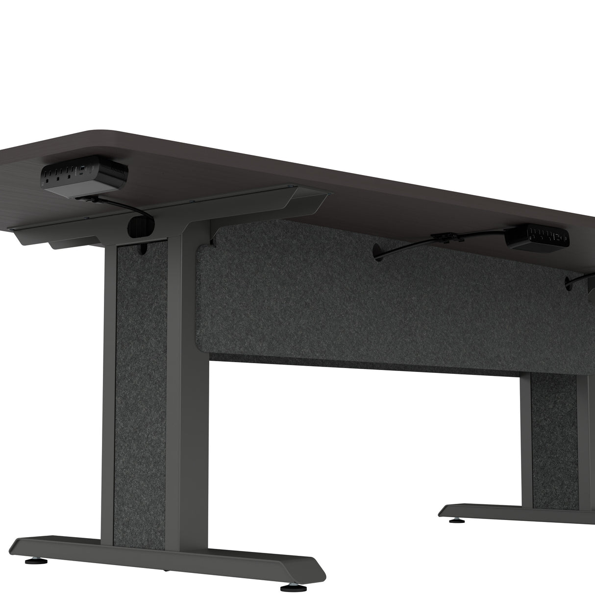 Middle Atlantic ForumTM 59" Angle Table for 3 to 5 People, 30" Seated Height, Asian Night Table Top with Dark Table Base