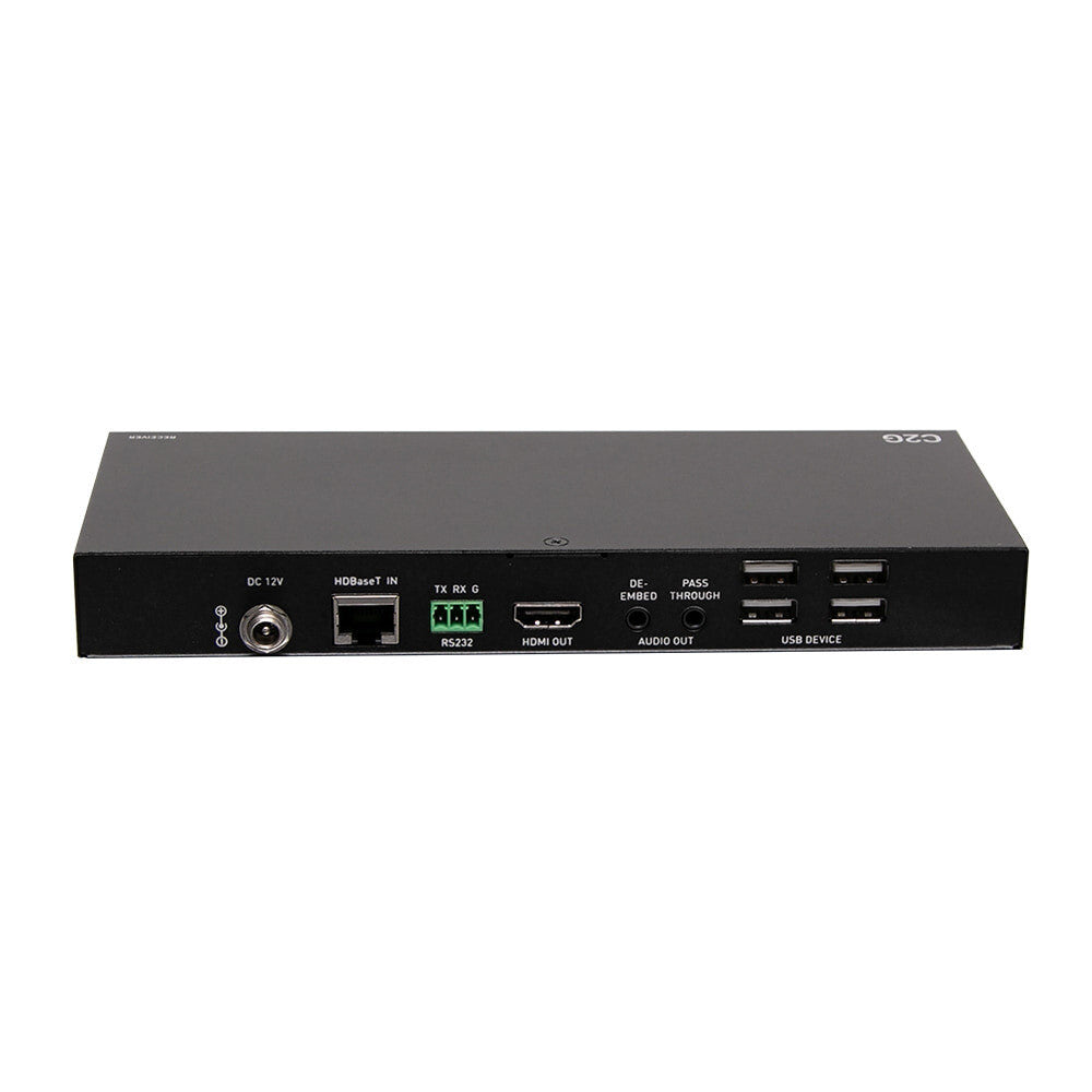 C2G HDMI® HDBaseT + 3.5mm, USB-A, and RS232 over Cat Audio De-Embedding Extender Box Receiver - 4K 60Hz