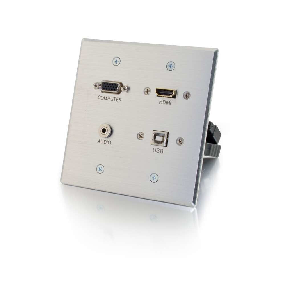 C2G 39703 socket-outlet HDMI + VGA + 3.5mm + USB B Aluminium