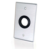 C2G Single Gang 1in Grommet Wall Plate Aluminium