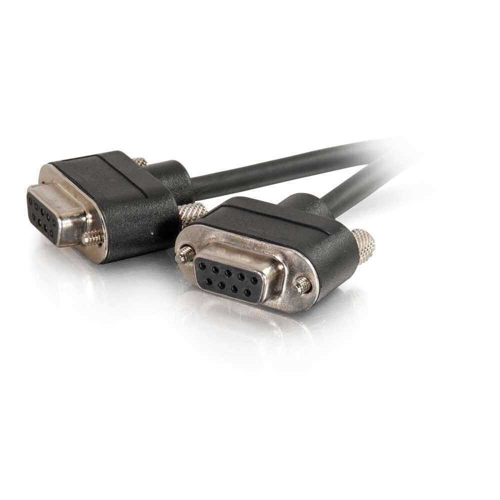 C2G 10ft (3m) Serial RS232 DB9 Cable with Low Profile Connectors F/F - In-Wall CMG-Rated
