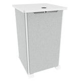 Middle Atlantic Forum ForumTM Side Cart Rack, 20RU, 27" Deep, Wilsonart® Designer White, White Powdercoat, Silver Gray Felt