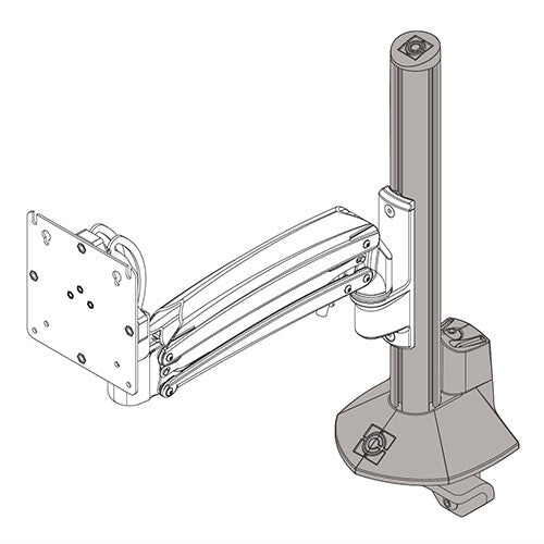 Chief KXC K1C K2C Column Desk Clamp Base Accessory, Silver