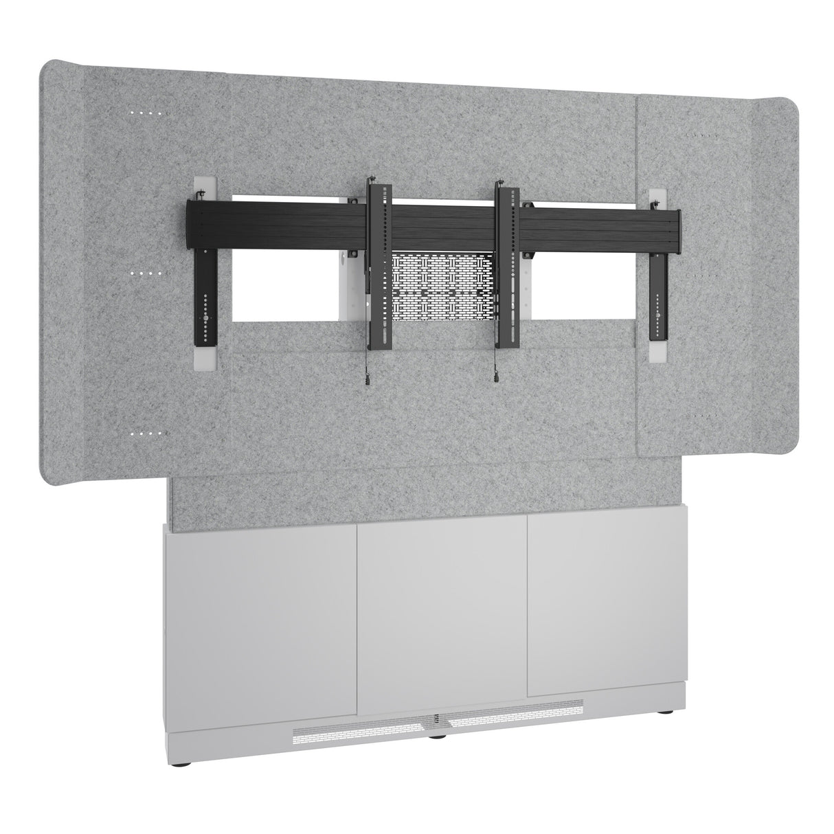 Middle Atlantic ForumTM Floor-to-Wall Mounted 66" (3 Bay) Display Stand for (1) 76" to 85" Display, Light Finish