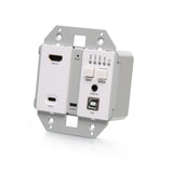 C2G HDMI® HDBaseT + USB-C®, 3.5mm, and USB-B to A over Cat Extender Wall Plate Transmitter to Box Receiver - 4K 60Hz