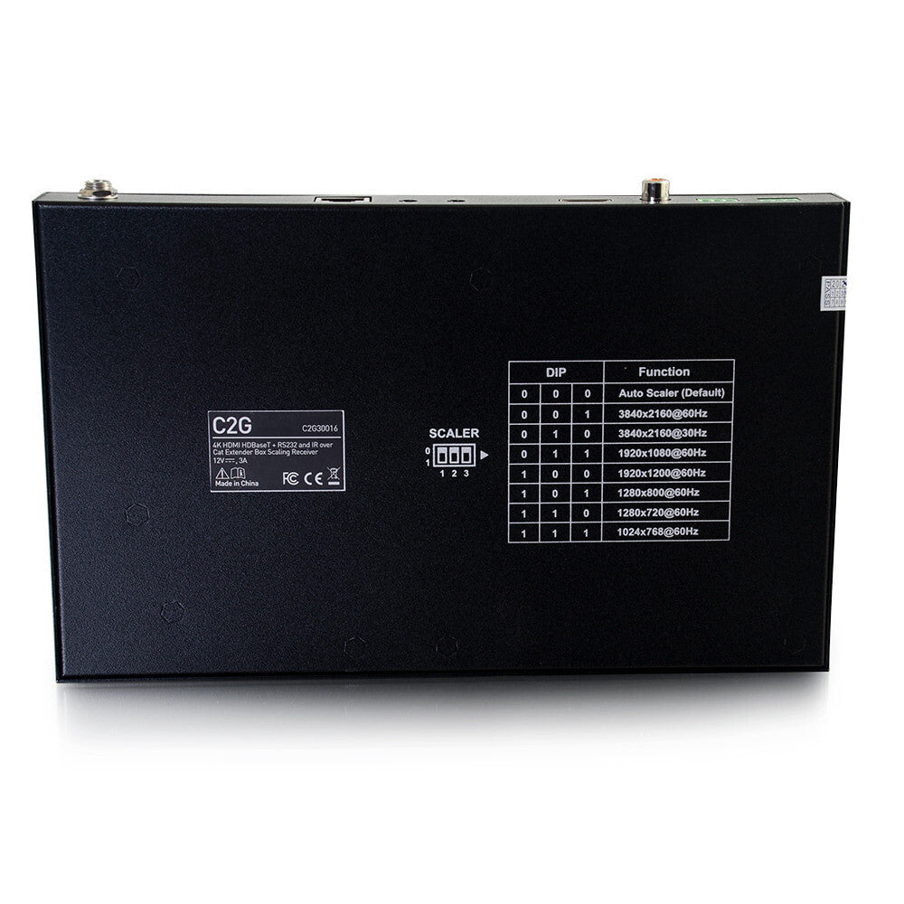 C2G HDMI HDBaseT + RS232 and IR over Cat Extender Box Scaling Receiver - 4K 60Hz