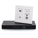 C2G HDMI® HDBaseT + USB-C®, 3.5mm, and USB-B to A over Cat Extender Wall Plate Transmitter to Box Receiver - 4K 60Hz
