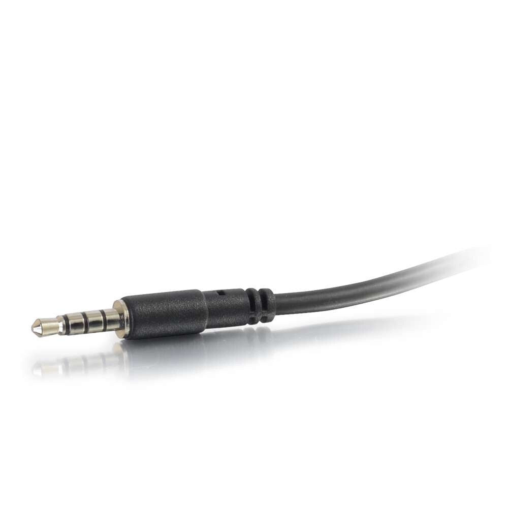 C2G 0.5ft (0.15m) 4-pin 3.5mm Microphone and Headphone Breakout Adapter Y-Cable