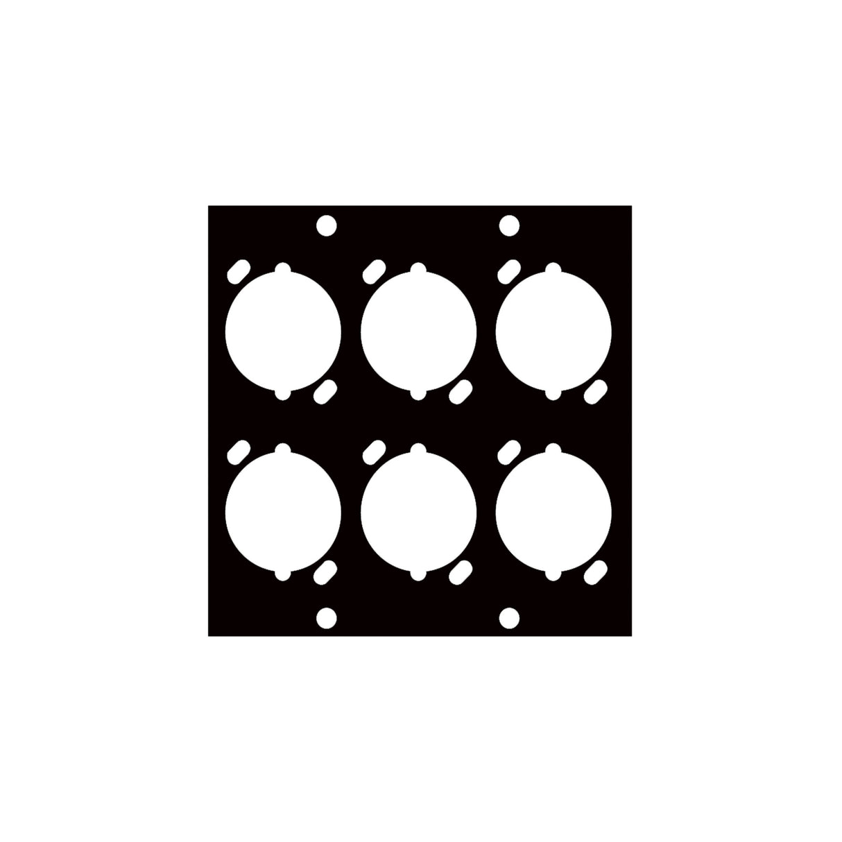 Middle Atlantic UCP Module with Six XLR Female Punchouts