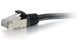 C2G 6" Cat6a STP networking cable Black 0.15 m U/FTP (STP)